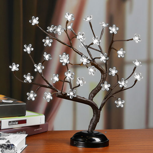 Lighted cherry blossom bonsai