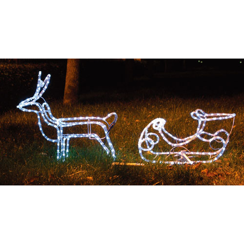 Garden Rope Lights With Deer and Sledge
